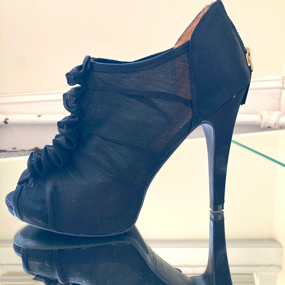Nine West Exposure formal peep toe bootie black size 7.5